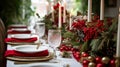 Holiday table decor, Christmas holidays celebration, tablescape and dinner table setting, English country decoration and