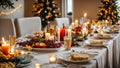 Holiday table different Christmas snacks celebration cuisine appetizer decoration