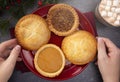 Holiday Table Set with Various Flavors of Fresh Baked Pies Royalty Free Stock Photo