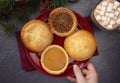 Holiday Table Set with Various Flavors of Fresh Baked Pies Royalty Free Stock Photo