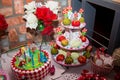 Holiday table in the style of Alice in Wonderland Royalty Free Stock Photo
