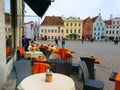 Street Cafe In old town of Tallin relaxation and travel to Europa on holiday