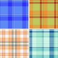 Holiday tartan pack tailored for packaging systems. Coordinated plaid patterns unify product lines. Seamless vectors repeat Royalty Free Stock Photo