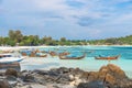 Holiday in Thailand - Beautiful Island of Koh Lipe with long tail boat by the beach at Satun, Thailand