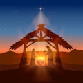 Christian Christmas with Birth of Jesus and Star Royalty Free Stock Photo
