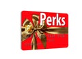 CThis is a holiday themed credit card that offers perks and rewards.