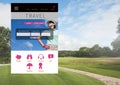 Holiday travel break App Interface with golf