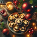 Holiday Treats: Star-Topped Mince Pies with a Warm Candle Glow