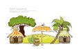 Holiday in tropical island, concept background