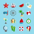 Holiday vacation icons set