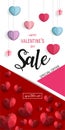 Holiday of Valentine`s Day. Discount fifty percent.