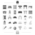 Holiday, wedding, birthday and other web icon in black style.furniture, office, home icons in set collection.