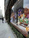 Holiday window display at Saks Fifth Avenue in NYC. Royalty Free Stock Photo