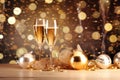 Wine alcohol year christmas decor champagne eve background celebrate gold beverage drink holiday festive Royalty Free Stock Photo