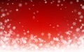Holiday winter background for Merry Christmas and Happy New Year. Falling white snowflakes on red background. Winter falling snow Royalty Free Stock Photo