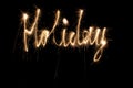 Holiday word sparkler Royalty Free Stock Photo