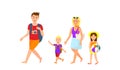 Holidaymakers Color Cartoon Characters Collection