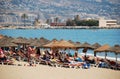 Holidaymakers on Fuengirola beach.