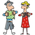 Holidaymakers, man and lady