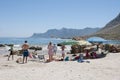 Holidaymakers on a South African beach