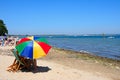 Holidaymakers on Studland Bay beach. Royalty Free Stock Photo
