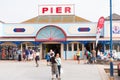 Holidaymakers Teignmouth pier Devon England UK Royalty Free Stock Photo
