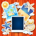 Holidays background with photo frames Royalty Free Stock Photo