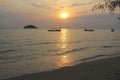 Sunset. Holidays in Cambodia. Beautiful view from the beach. Awesome world of travel. Summer rest. Royalty Free Stock Photo
