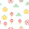 Holidays Celebration Accessories Icons Set Vector Royalty Free Stock Photo