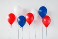 Party decoration with red, white and blue balloons Royalty Free Stock Photo