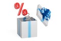 Holidays Discount and Sale concept. Percent Symbol Jack in the G Royalty Free Stock Photo