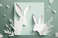 Holidays Easter bunny shape. Beautiful colorful image. Generative AI