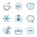 Holidays icons set. Included icon as New star, Present box, Ice cream signs. Vector Royalty Free Stock Photo