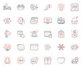 Holidays icons set. Included icon as Puzzle, Heart and Santa sack web elements. For website app. Vector Royalty Free Stock Photo