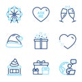 Holidays icons set. Included icon as Santa hat, Ice cream, Special offer signs. Vector