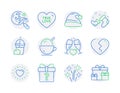 Holidays icons set. Included icon as Search flight, Santa boots, Ice cream milkshake signs. Vector