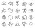 Holidays icons set. Included icon as Shopping cart, True love, Fireworks stars signs. Vector