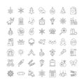 Holidays linear icons, signs, symbols vector line illustration set Royalty Free Stock Photo