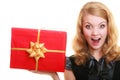 Holidays love happiness concept - girl with gift box Royalty Free Stock Photo
