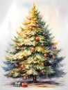 Holidays - A Painting Of A Christmas Tree Royalty Free Stock Photo