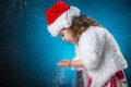 Holidays, presents, christmas, childhood concept - happy little Royalty Free Stock Photo