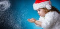 Holidays, presents, christmas, childhood concept - happy little Royalty Free Stock Photo