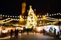 Christmas market at tallinn old town hall square Royalty Free Stock Photo