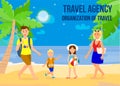 Holidays on Sea Resort Flat Banner with Copyspace Royalty Free Stock Photo