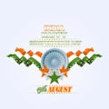 Holidays template for National Celebration of India with Ashoka wheel Royalty Free Stock Photo