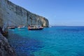 Holidays to Ionian Sea - Zakynthos Island, landmark attraction in Greece. Seascape Royalty Free Stock Photo