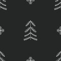 Holidays winter seamless pattern with Christmas tree and snowflakes. Abstract geometric ornament. Repeating print Royalty Free Stock Photo