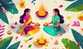 Holika Dahan celebration, Hindu festival Royalty Free Stock Photo