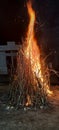 Holika Dahan in India. Holika Dahan is Hindu festival.