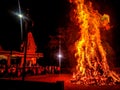 Holika Dahan, People celebrating Holi festival, India